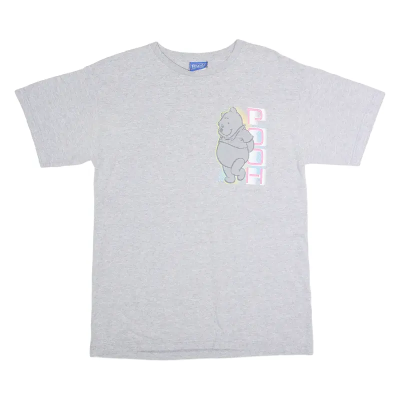 DISNEY Pooh Mens T-Shirt Grey 90s Crew Neck L