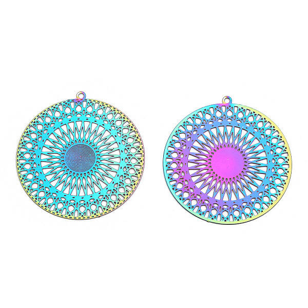 Ion Plating(IP) 304 Stainless Steel Filigree Pendants