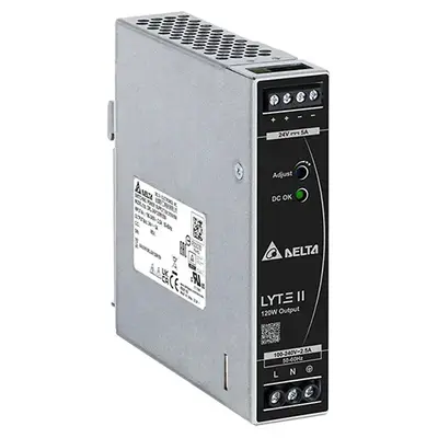 DRL-24V120W1EN Delta 120-Watt 24V 5A DIN Rail Power Supply