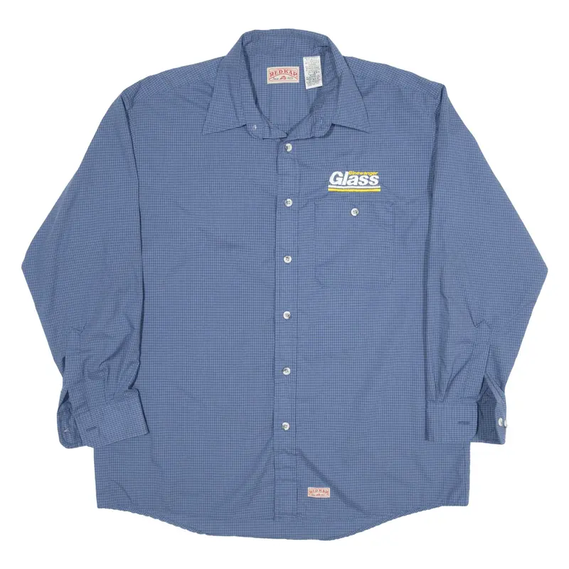 RED KAP Worker Shirt Black Check Long Sleeve Mens L