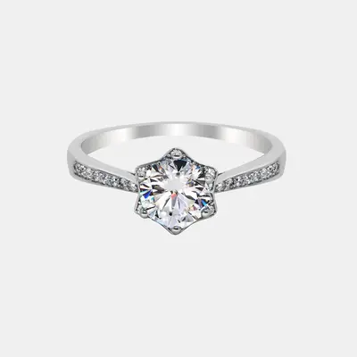 【#282】1CT SYNTHETIC MOISSANITE RING – Elegant Engagement Jewelry for Women, Perfect for Daily Wear, Special Occasions