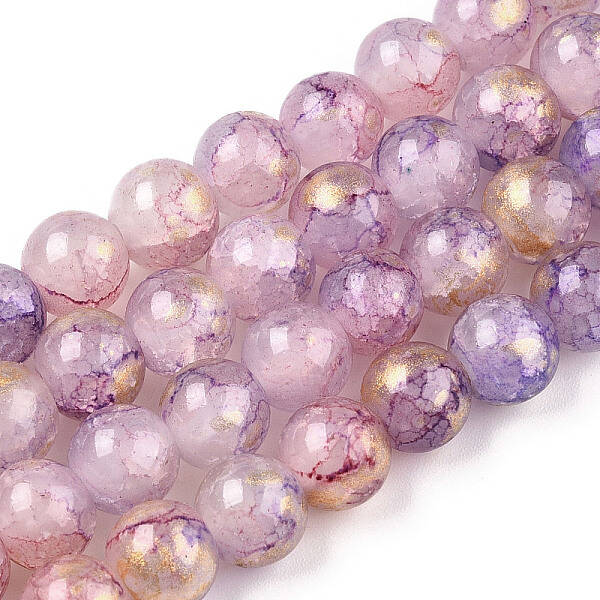 Baking Painted Crackle Glass Bead Strands