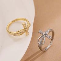 Zircon Cross Infinity Symbol Ring Mobius Twist Couples Jewelry for Men and Women Personalized Anniversary Gift