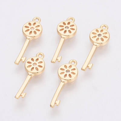 Brass Micro Pave Cubic Zirconia Pendants