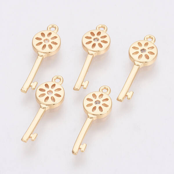 Brass Micro Pave Cubic Zirconia Pendants