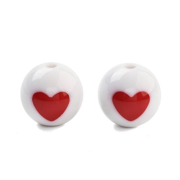 Opaque Printed Acrylic Beads