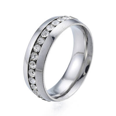 Crystal Rhinestone Flat Finger Ring