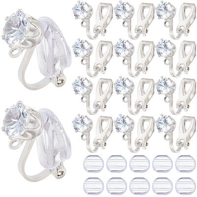 32Pcs Brass Clip-on Earring Findings