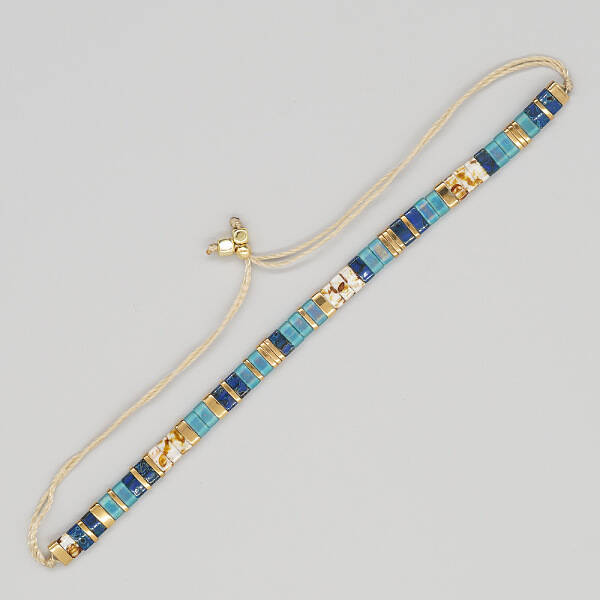 Vintage Ethnic Style Glass Tila Beaded Handmade Slider Bracelets for Women