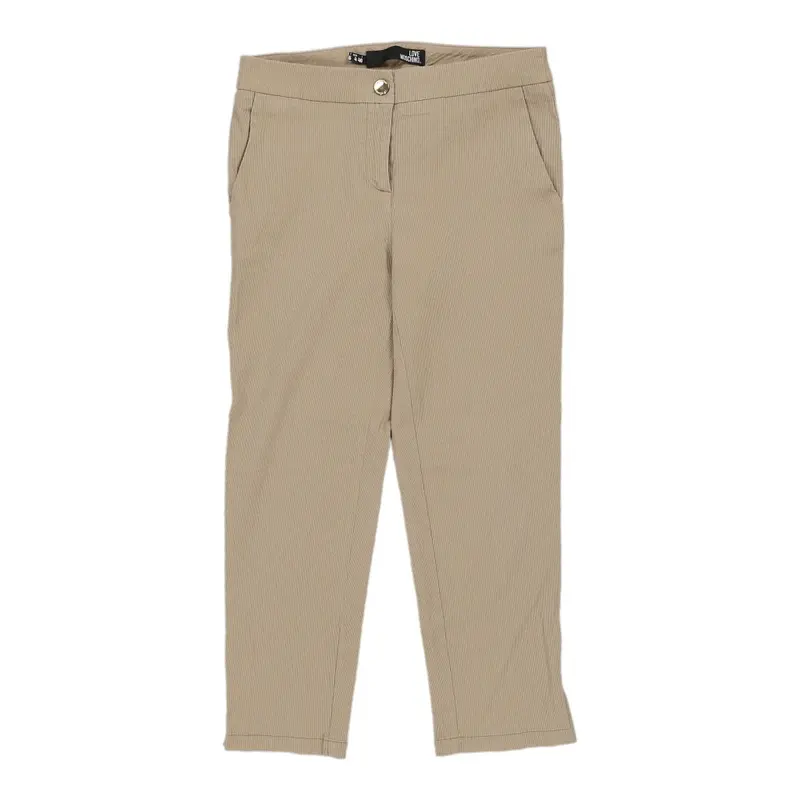 Love Moschino Cropped Trousers - 28W UK 8 Beige Cotton | Size: UK 8