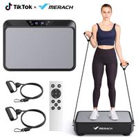 MERACH Square Vibration Plate Exercise Machine 265lbs Capacity, Comfortable Lymphatic Drainage For Full Body Workout, Home Gy...