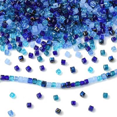 500Pcs Cube Glass Beads