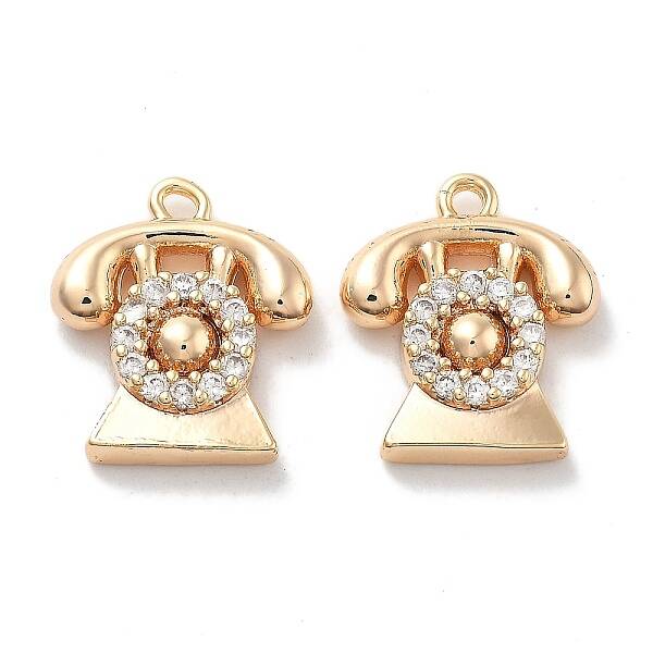 Rack Plating Brass Clear Cubic Zirconia Pendants