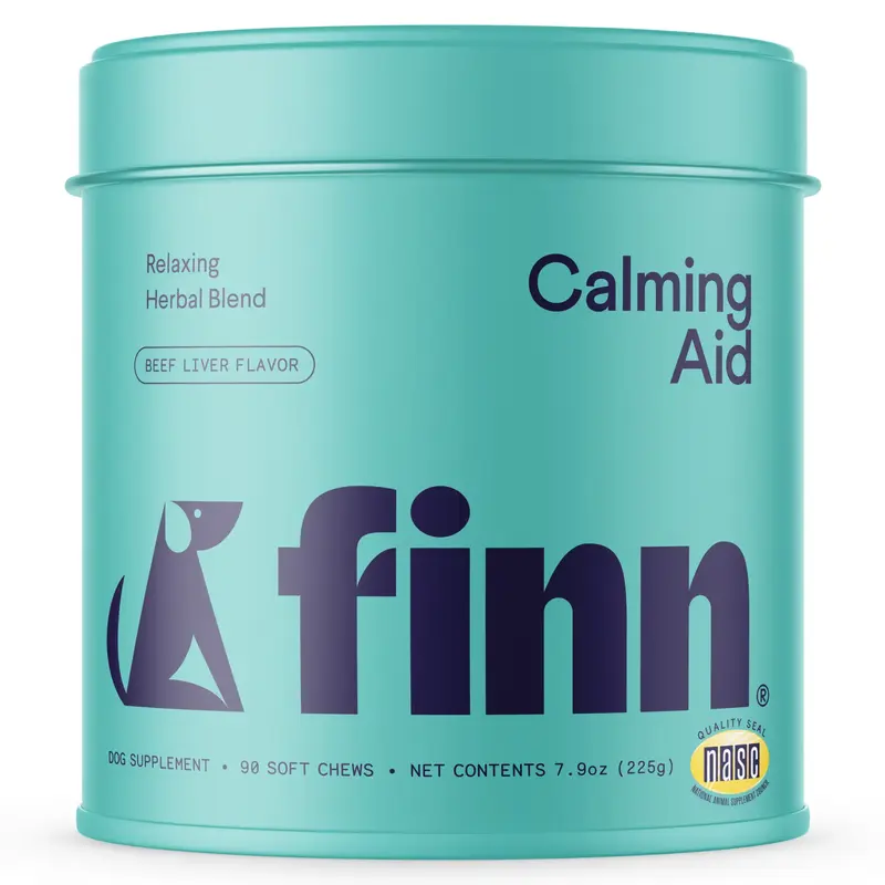 FINN Calming Aid for Dogs - Natural Calming Chews, Melatonin, Stress Support, Separation Support, Sleep Support - 90 Soft Che...