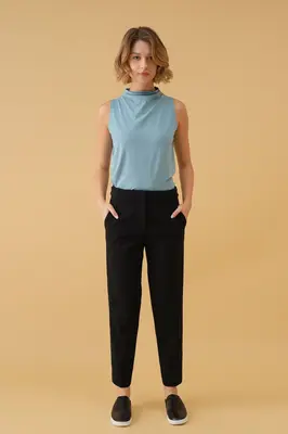 High-waist Barrel Trouser - Black | Size: S