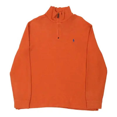 Ralph Lauren 1/4 Zip - XL Orange Cotton