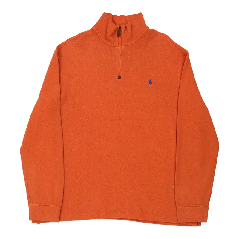Ralph Lauren 1/4 Zip - XL Orange Cotton