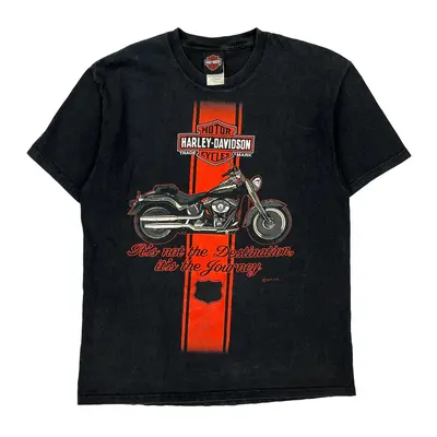 Harley Davidson Graphic T-Shirt - Large Black Cotton