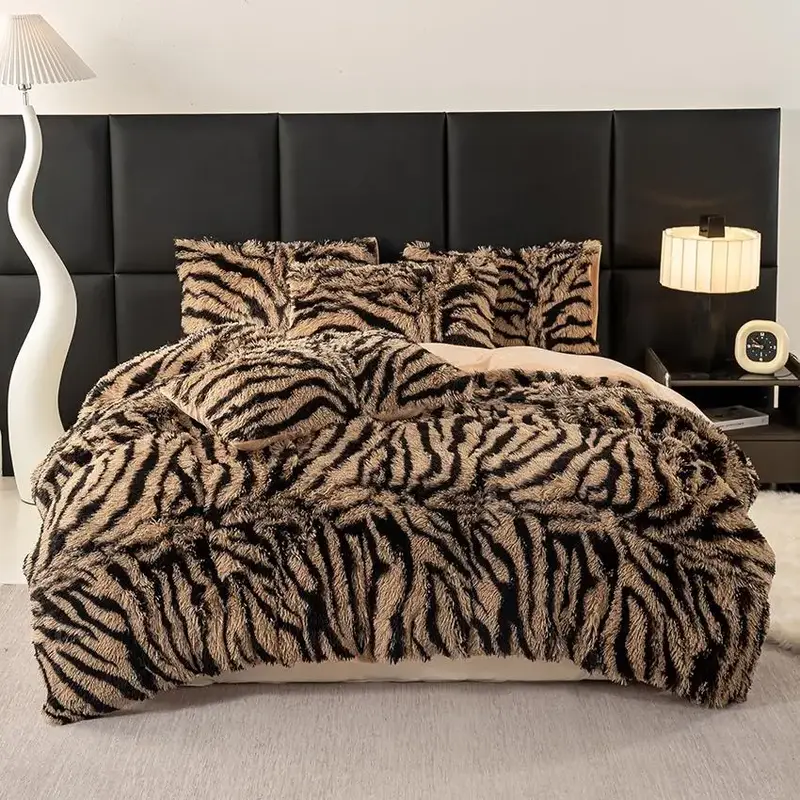 Animal Print Duvet Cover Set, 3 Counts/set Including 1 Duvet Cover & 2 Pillowcases, Soft Comfortable Bedding Set for Home Bed...