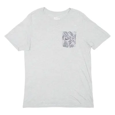 NIKE Mens T-Shirt Grey Crew Neck M