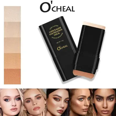 5-color Dual -Ended Eraser Foundation Stick -Multi -Use Concealer & Highlighter for AcneMarks , Nose Contour Flawless Makeup ...