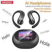 MINISO AI Translation Headphones – Real-Time 150 Language Translator, Bluetooth 5.4, Dual-Mode Dialogue, Anti-Loss Function...