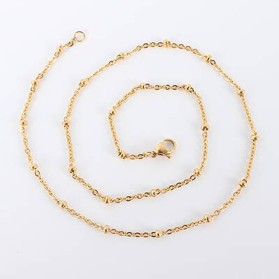 Ion Plating(IP) 304 Stainless Steel Cable Chain Necklaces