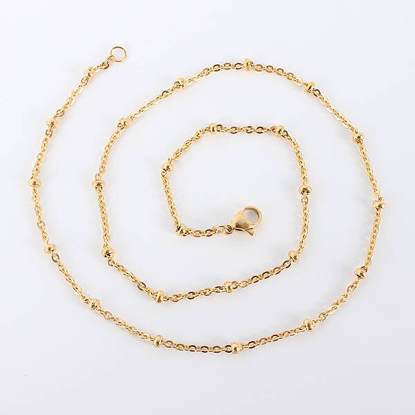 Ion Plating(IP) 304 Stainless Steel Cable Chain Necklaces