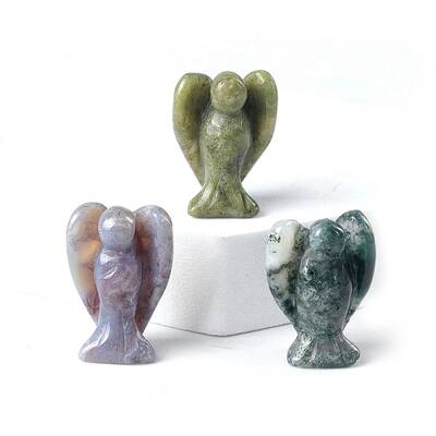 Natural Indian Agate Carved Healing Angel Figurines