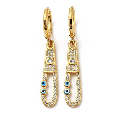 Real 18K Gold Plated Brass Dangle Leverback Earrings