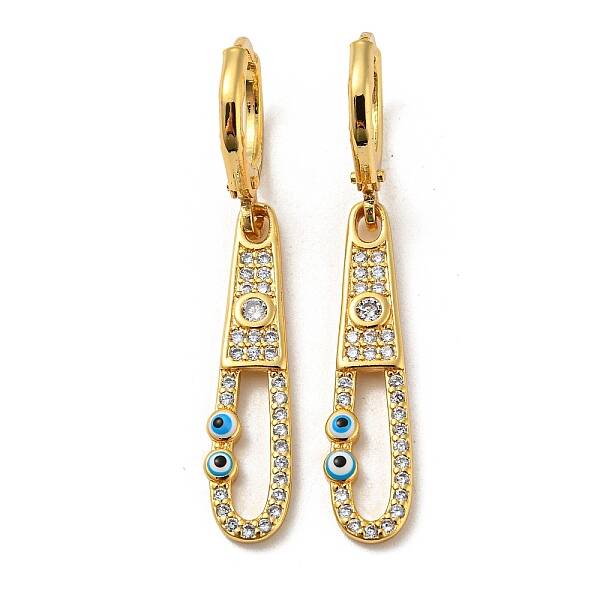 Real 18K Gold Plated Brass Dangle Leverback Earrings