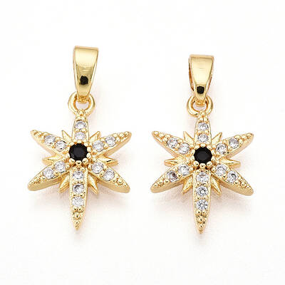 Brass Micro Pave Cubic Zirconia Pendants