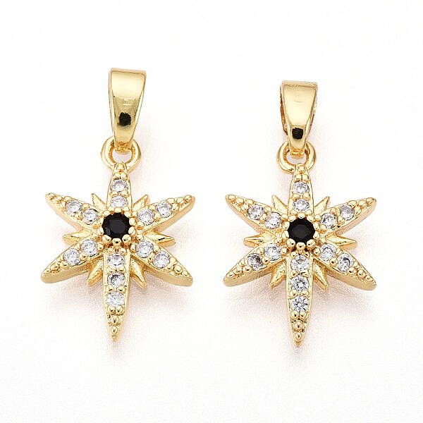 Brass Micro Pave Cubic Zirconia Pendants