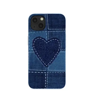 Powder Blue Denim Heart iPhone 13 Case