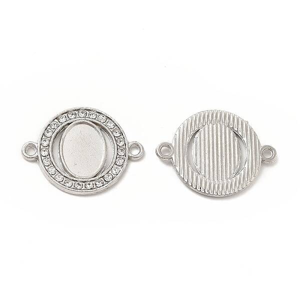 Alloy Cabochon Connector Settings with Crystal Rhinestone