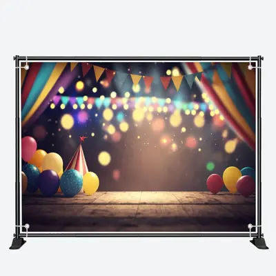 Little Balloons Light Bokeh 1st Birthday Backdrop - Aperturee