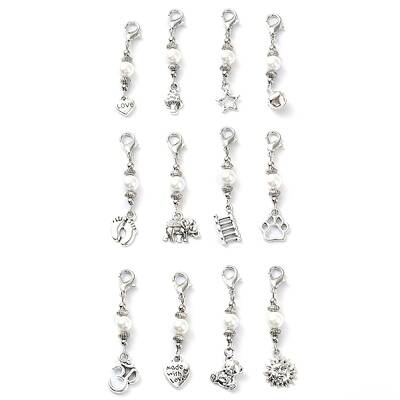 12Pcs 12 Style Alloy Pendant Decorations