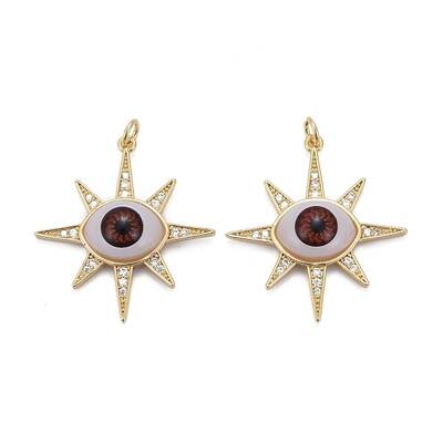 Brass Micro Pave Cubic Zirconia Pendants