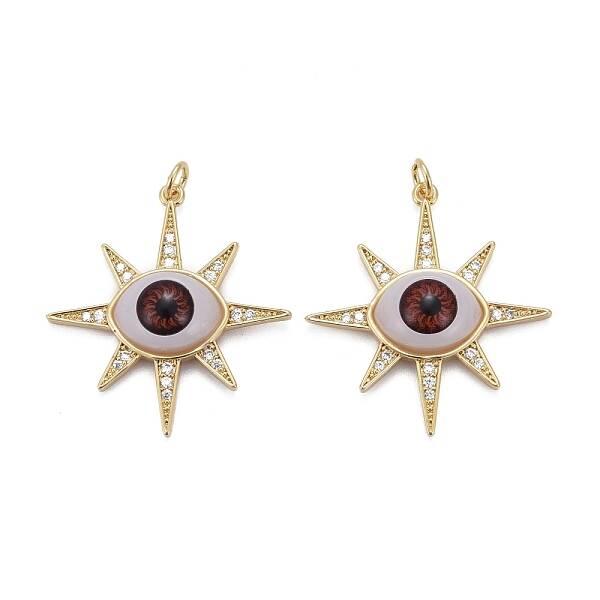 Brass Micro Pave Cubic Zirconia Pendants