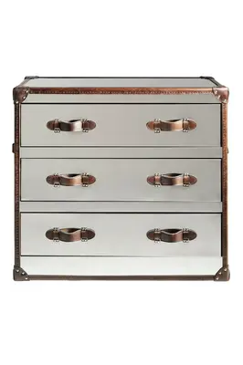 White Mirrored Steel Chest of Drawers | Andrew Martin Howard