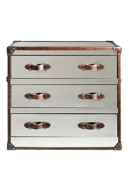 White Mirrored Steel Chest of Drawers | Andrew Martin Howard