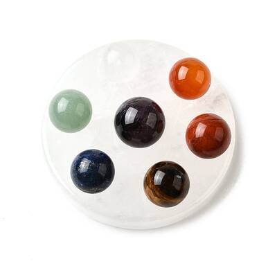 Chakra Natural Quartz Crystal Base Seven Star Group Display Decorations