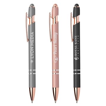 100 Promotional Ellipse Softy Rose Gold Metallic w/ Stylus - Laser ...