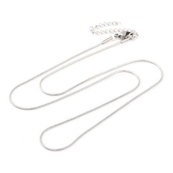 Non-Tarnish 304 Stainless Steel Round Snake Chain Necklaces for Women