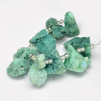 Dyed Nuggets Natural Electroplated Quartz Crystal Beads Strands