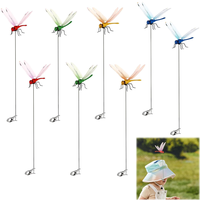 8 Pack Dragonfly Clip,3D Dragonfly Garden Stakes Decor,Fly Deterrent, Dragonfly Humming Bird Stakes,Deer and Horse Fly Deterr...