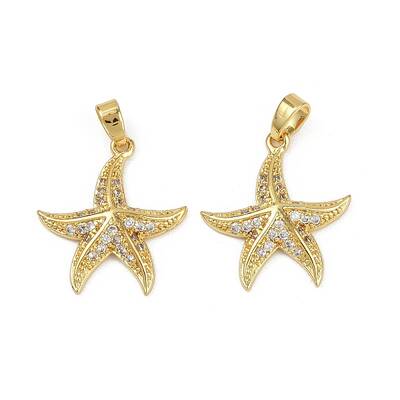 Brass Micro Pave Cubic Zirconia Pendants