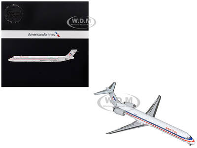McDonnell Douglas MD-90 Commercial Aircraft American Airlines (N904RA) White with Red and Blue Stripes Gemini 200 Series ...