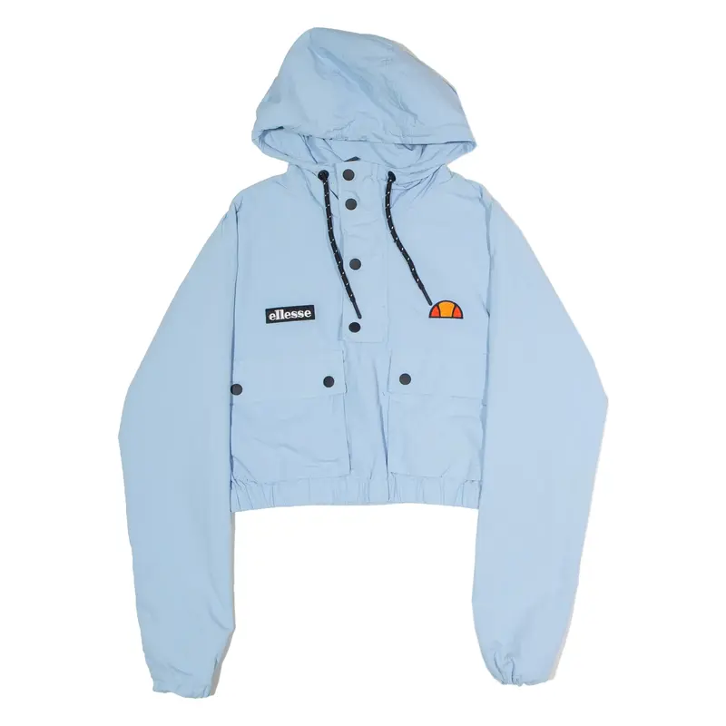 ELLESSE Womens Pullover Jacket Blue Nylon Hooded UK 6
