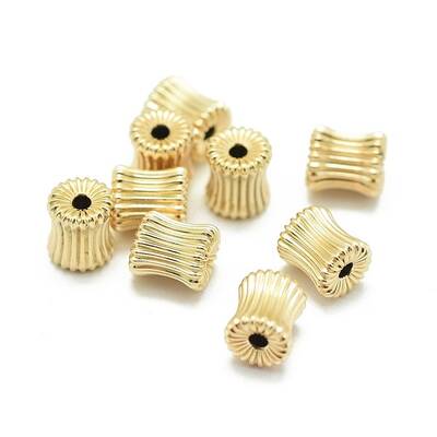 Yellow Gold Filled Corrugated Beads